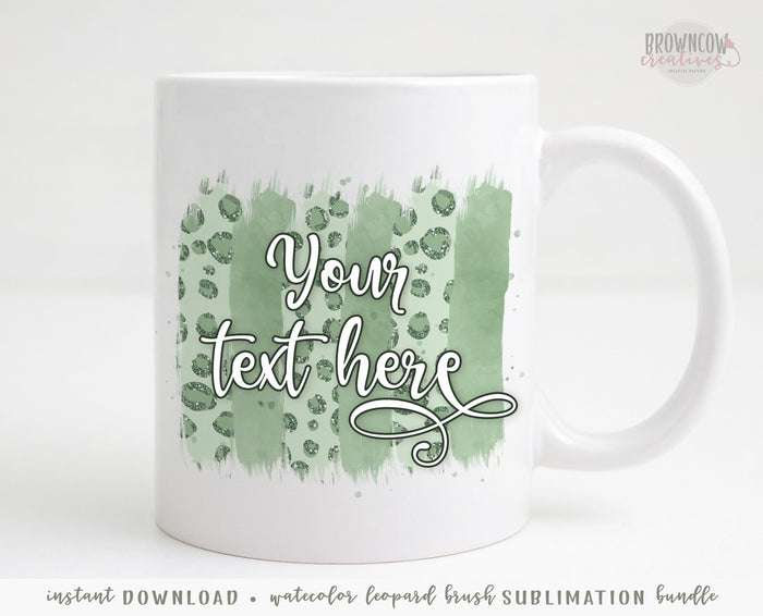 Brush Stroke Leopard Sublimation Bundle, Sublimation Backgrounds, Sublimation Brush Strokes, Glitter Brush Strokes, Leopard Brush Strokes