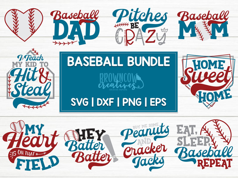 Baseball SVG Bundle, Baseball Cut Files, Baseball Bundle, Baseball SVGs for Cutting Machines