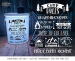 Camping Bucket SVG, Camping Glow Bucket Cut File, Camp Rules SVG, Camping SVG, Camping Cut Files, Camp Cu Files