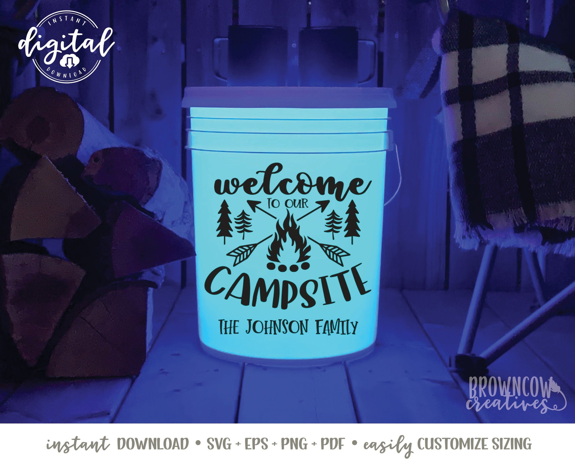 FREE Camping Light Bucket SVG File