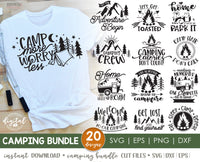 Camping Cut Files Bundle, Camping SVG Bundle, Camping Bucket SVG, Camping Bucket Cut File, Welcome to Our Campsite SVG Bundle