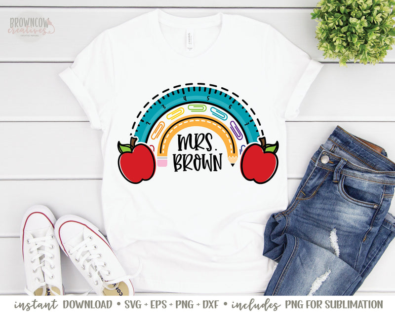 Teacher Boho Rainbow Cut File/SVG, Teaching SVG, Teacher SVG, Teacher Cut Files, Boho Rainbow Cut Files