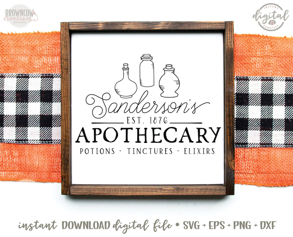 Sanderson Apothecary Sign SVG/Cut File, Halloween Sign SVG, Halloween SVG, Apothecary Cut File