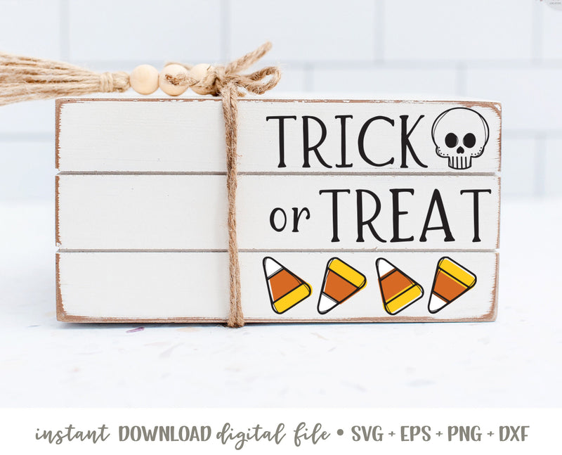 Trick or Treat Wooden Book Stack SVG/Cut File, Halloween Book Stack SVG, Halloween SVG, Halloween Trick or Treat Farmhouse Sign Cut File