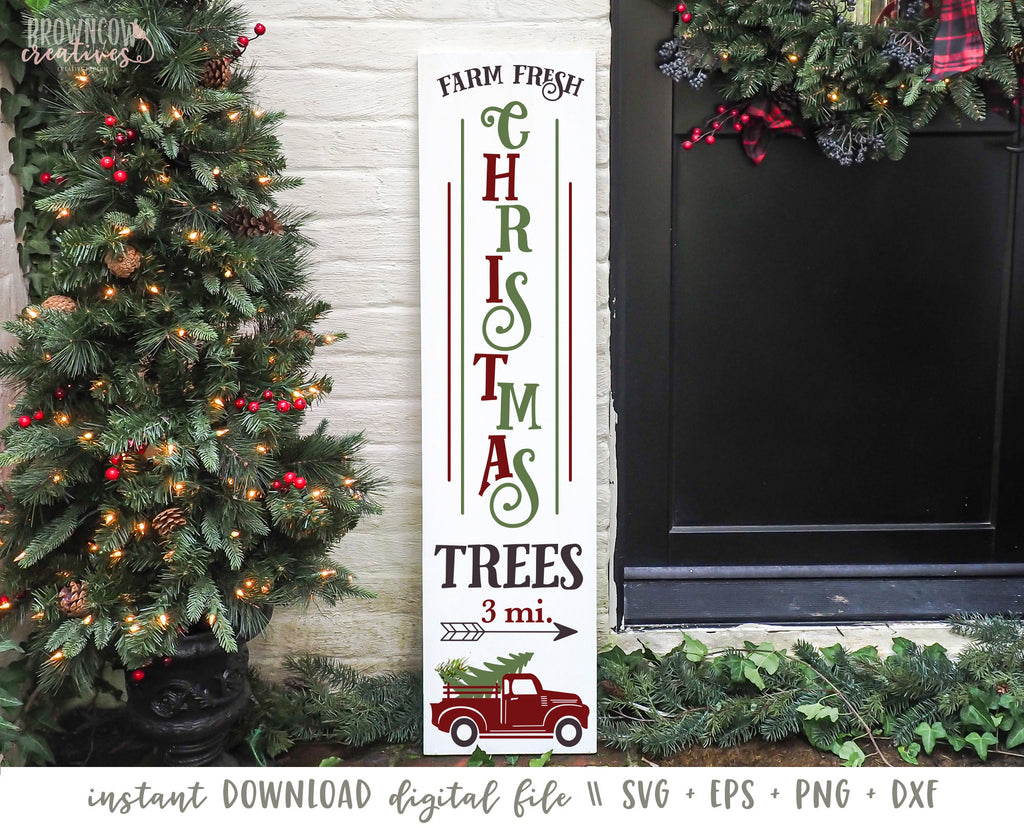 CHRISTMAS VERTICAL PORCH SIGN SVG