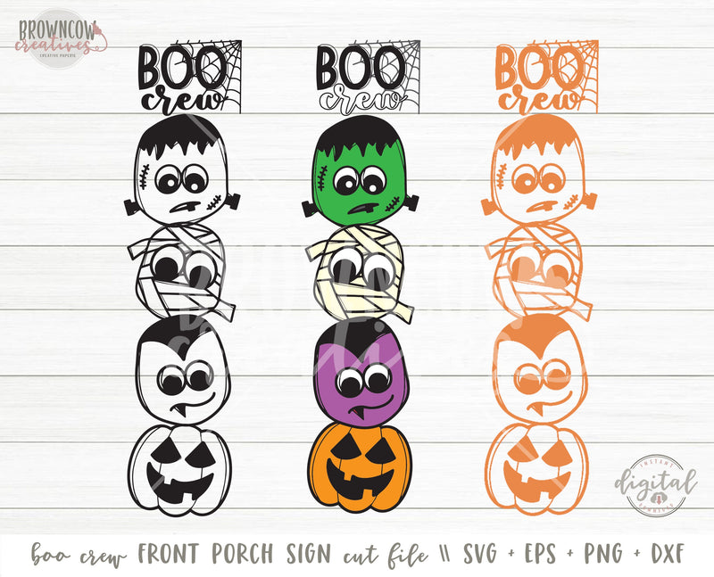 Halloween Vertical Porch Sign SVG/Cut File, Halloween SVG, Halloween Boo Crew Sign SVG/Cut File