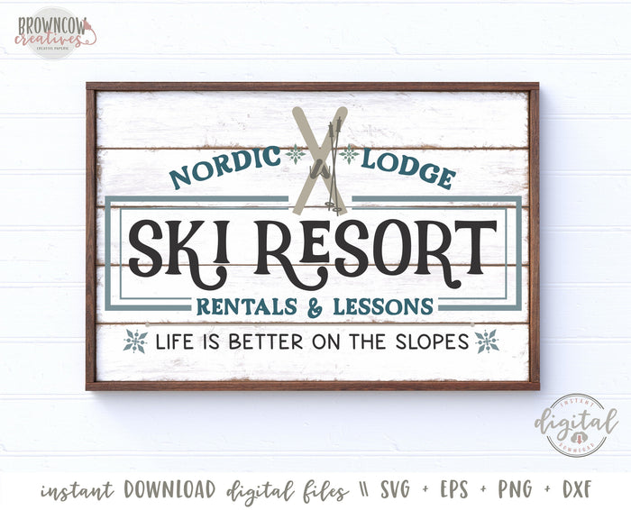 Winter SVG, Winter Ski Resort Farmhouse Sign SVG/Cut File, Ski Resort SVG./Sign Cut File