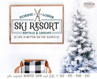 Winter SVG, Winter Ski Resort Farmhouse Sign SVG/Cut File, Ski Resort SVG./Sign Cut File
