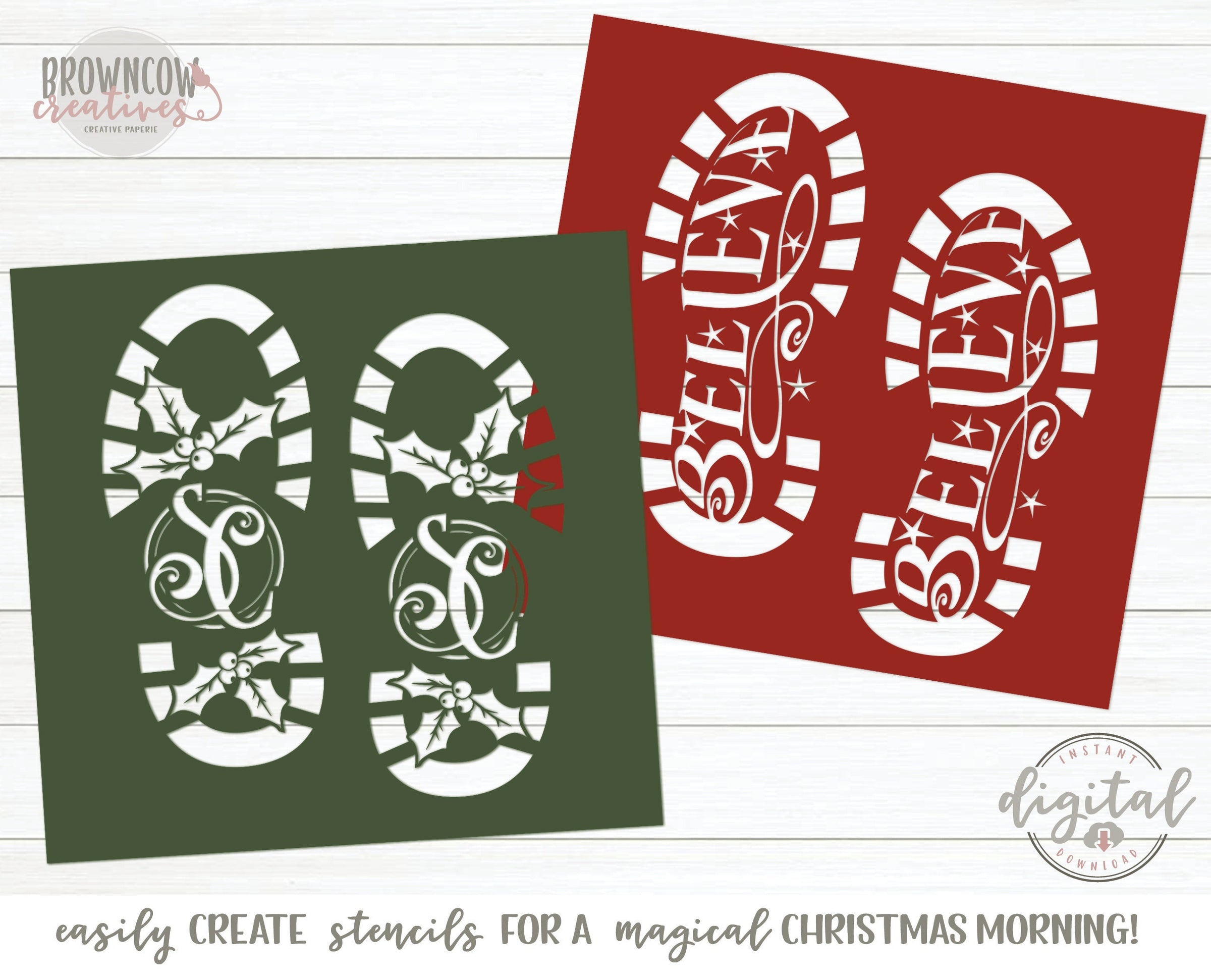 Santa Claus Footprint Stencil Svg - Santa Shoe Print - Boot Stencil Svg -  Santa Evidence - Christmas Svg - Cut File - Instant Download