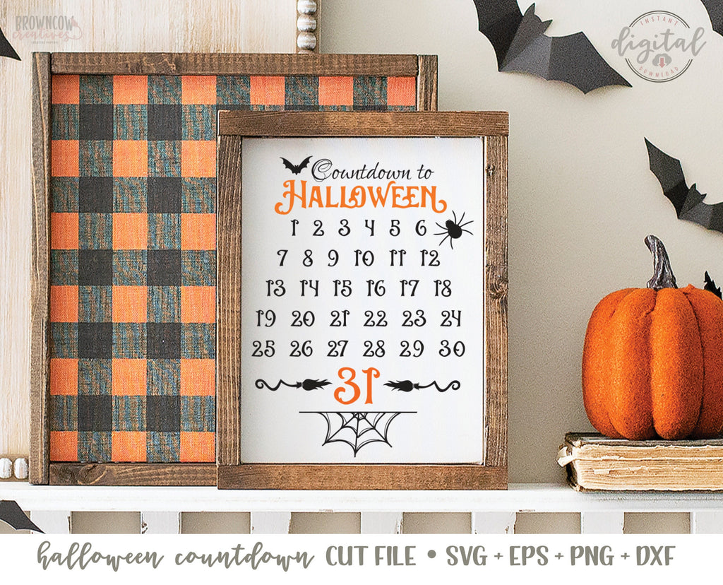 Halloween Countdown Sign SVG/Cut File, Halloween Sign SVG, Halloween SVG, Halloween Countdown Farmhouse Sign Cut File