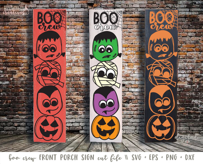 Halloween Vertical Porch Sign SVG/Cut File, Halloween SVG, Halloween Boo Crew Sign SVG/Cut File