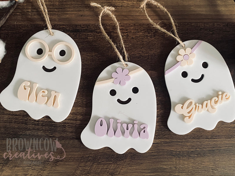 Halloween Boo Bag Tag, Halloween Treat Bag Tag, Retro Ghost Halloween Tag