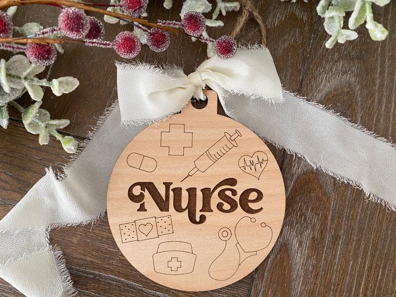 Teacher, Police, or Nurse Sketch Ornament