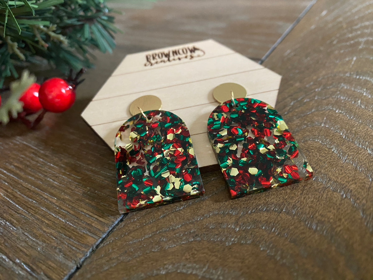 Christmas Glitter Arch Earrings