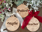Teacher, Police, or Nurse Sketch Ornament