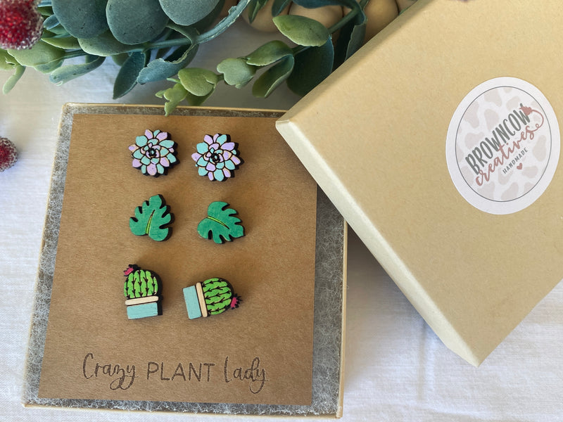 Occupational Stud Earring Gift Sets for Teachers, Bakers, Yogis, Crazy Plant Ladies, and Camping Lovers