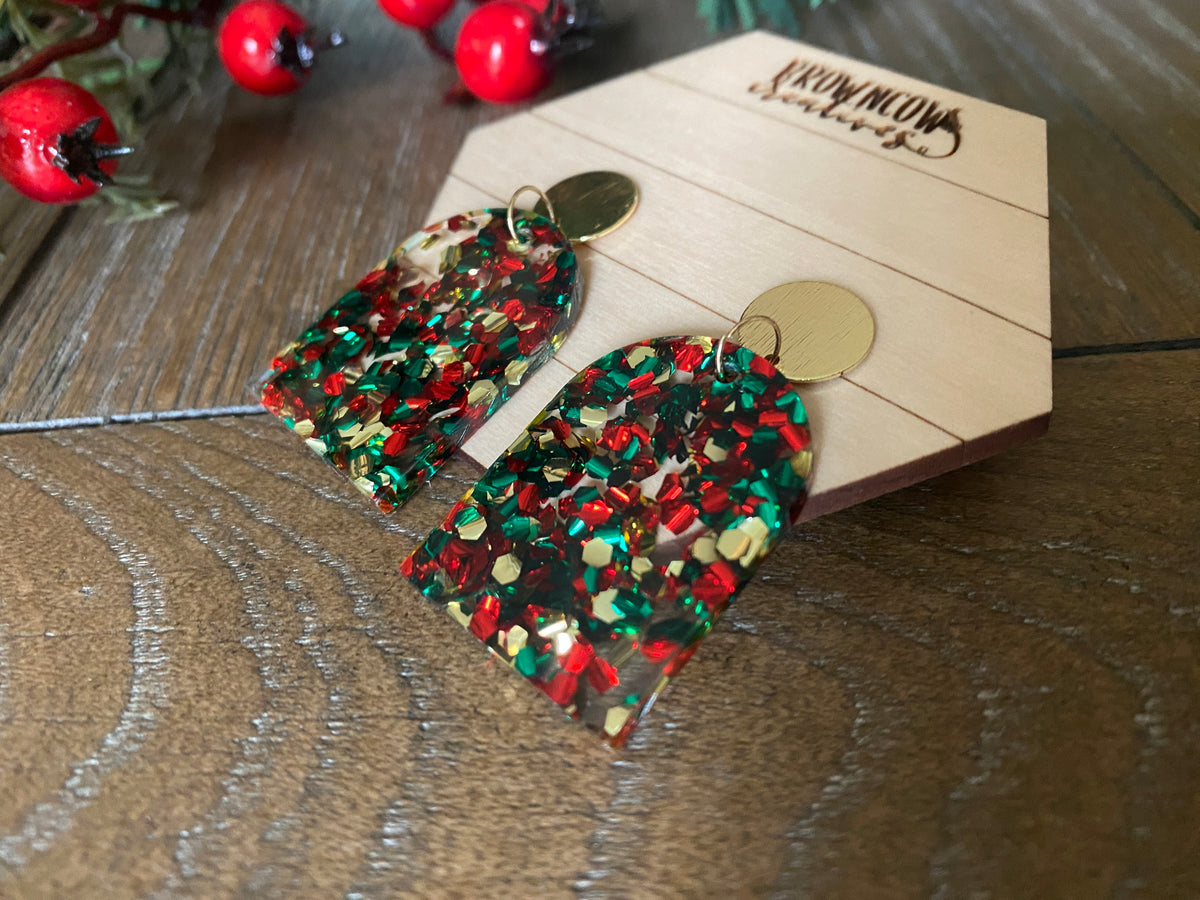 Christmas Glitter Arch Earrings