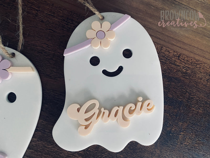 Halloween Boo Bag Tag, Halloween Treat Bag Tag, Retro Ghost Halloween Tag