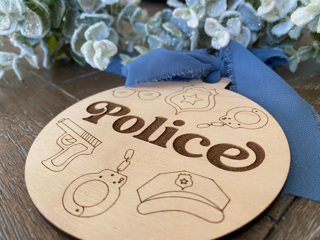 Teacher, Police, or Nurse Sketch Ornament